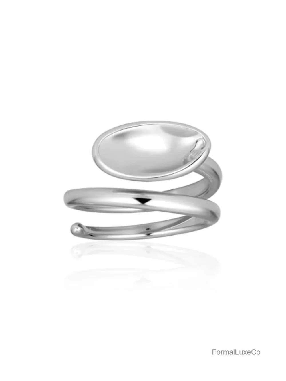 Sculptural Concave Dome Ring for Women, Twisted Stackable Chunky Statement